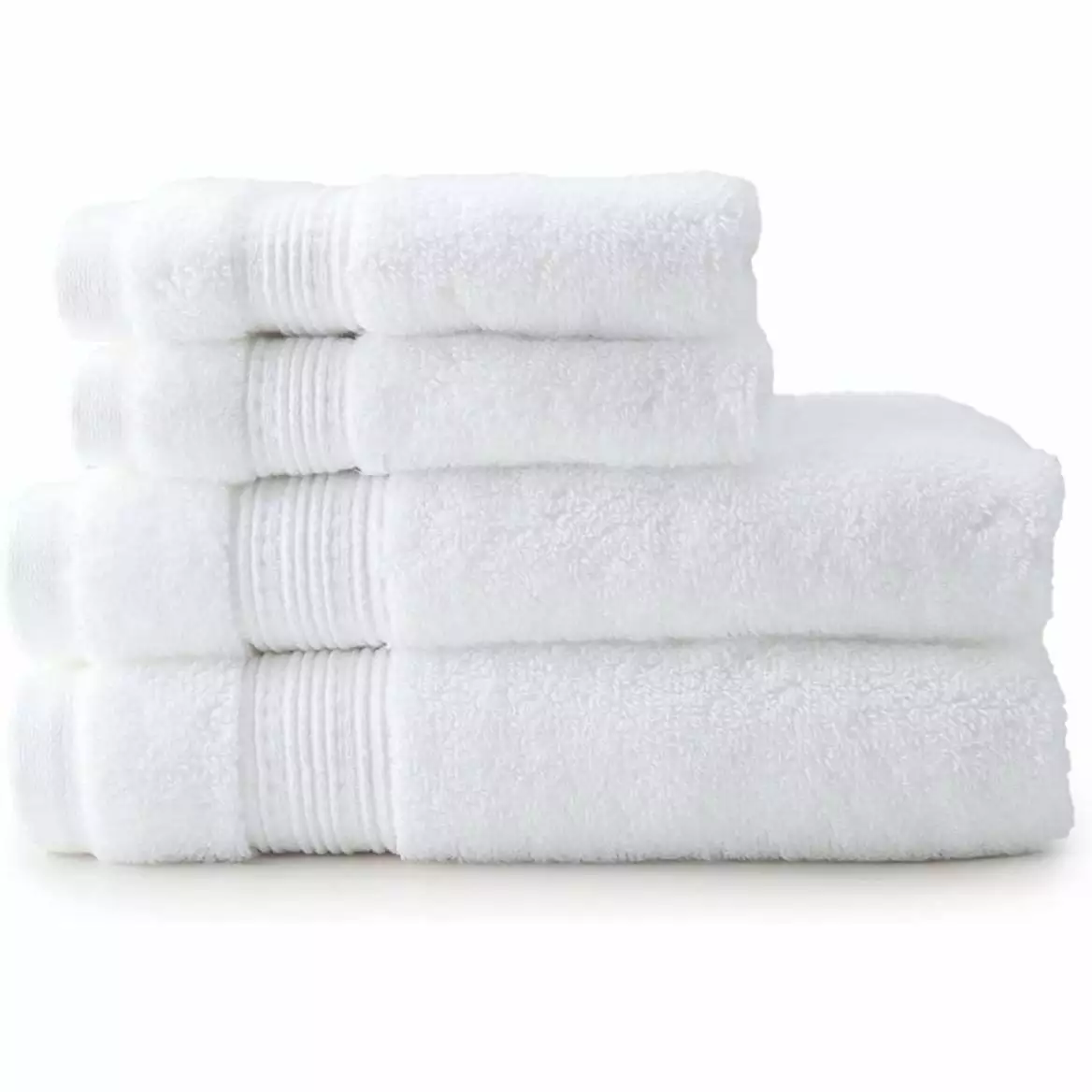 Charisma Luxury 100% Hygro Cotton Hand Towels & Wash Cloths 4 Piece Set - White Bathroom Towels
