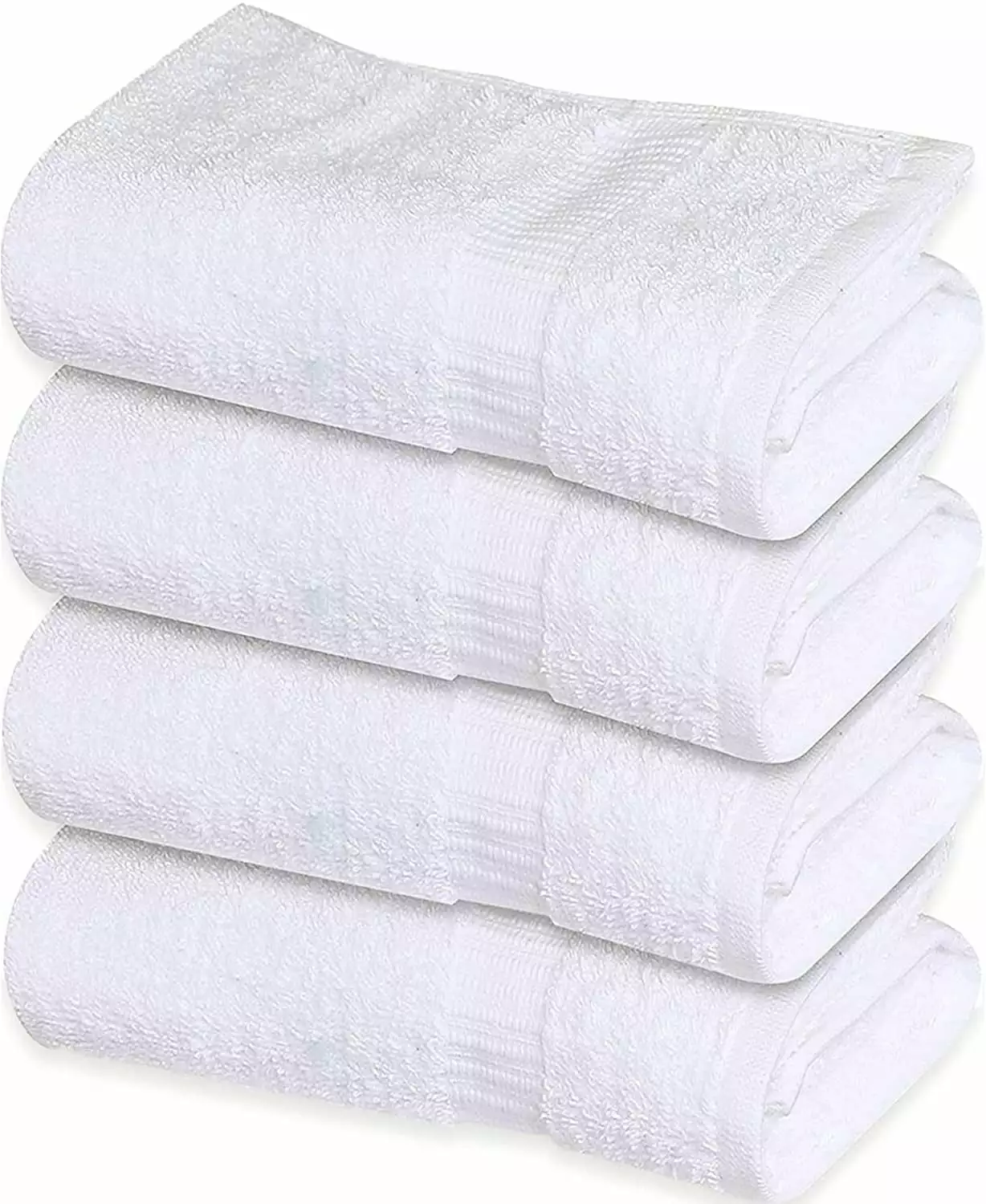 4 Pack Gold Textiles Luxury White Hand Towels - Soft Quick Dry 16x30 Inches