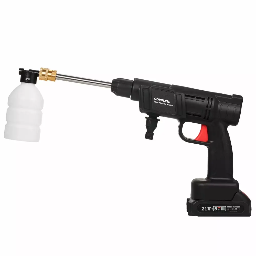 24.5bar Portable Car Washer 1500mAh Battery - Handheld Pressure Cleaner 5 Nozzles 2pcs
