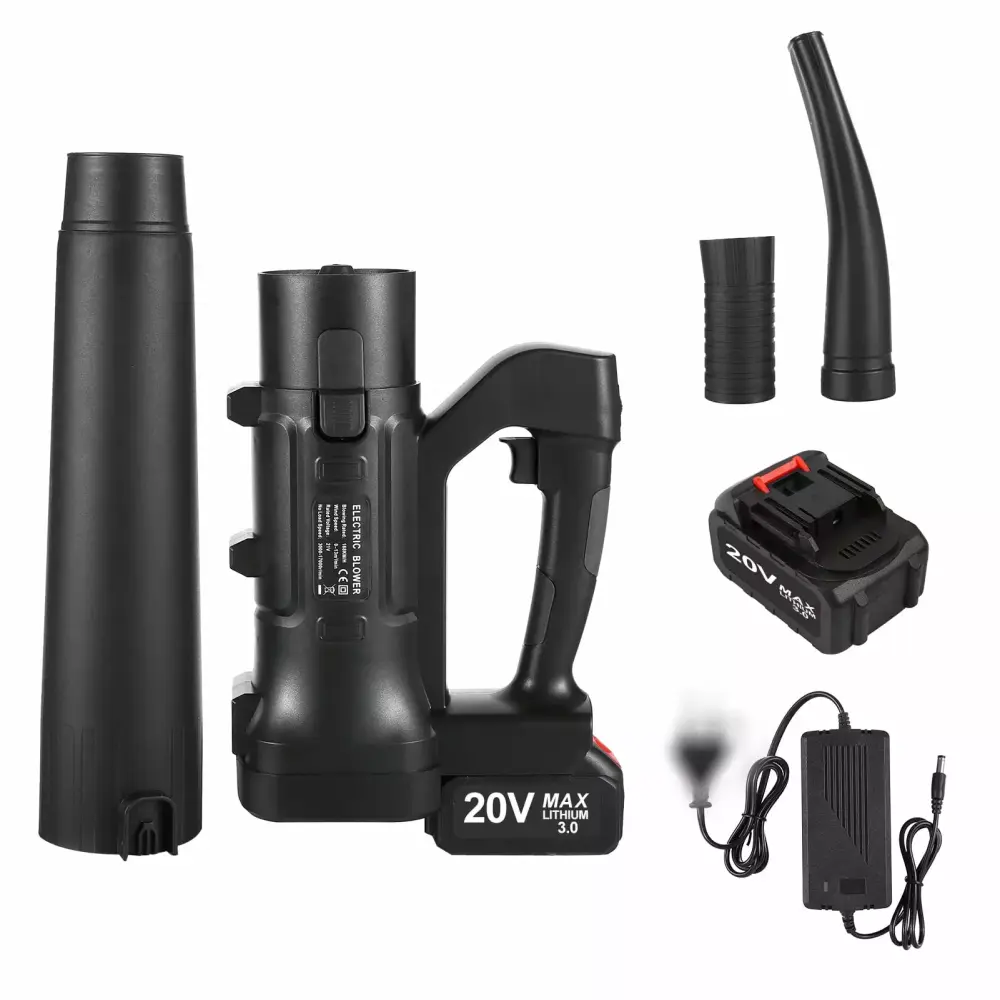 Geevorks Dust LCD 6-Speed Battery Powered Handheld Blower 332-CFM 150-MPH 2Pcs 3.0Ah Batteries Lawn Care Patio Jobsite Us