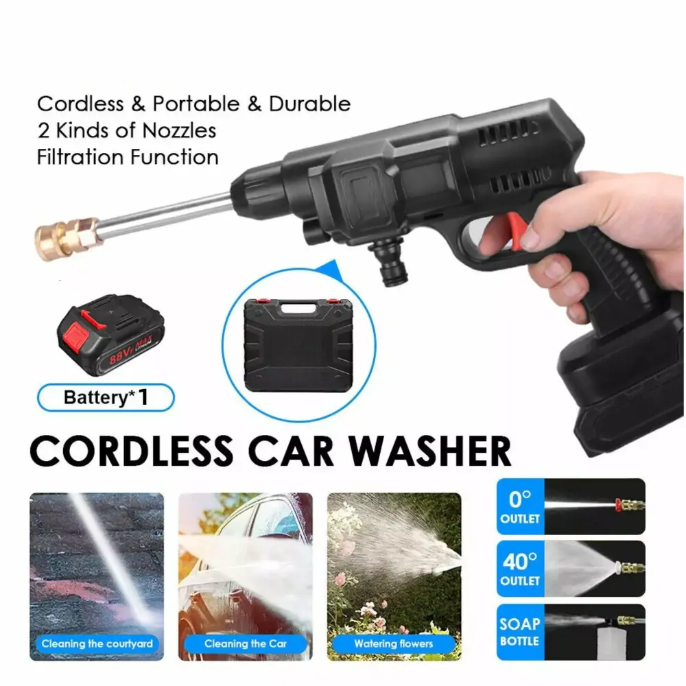 Travel-friendly Rechargeable Pressure Washer Battery Handheld Power Cleaner Fence and Floor Cleaning Style