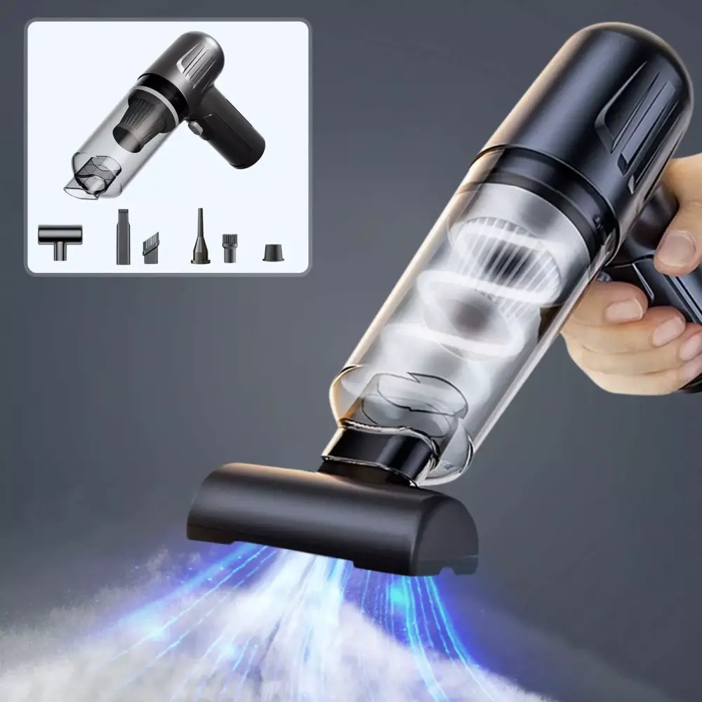 Dopebox Car Mounted Vacuum Cleaner Handheld Wireless Rechargeable Home and Kitchen Cleaning (Black)