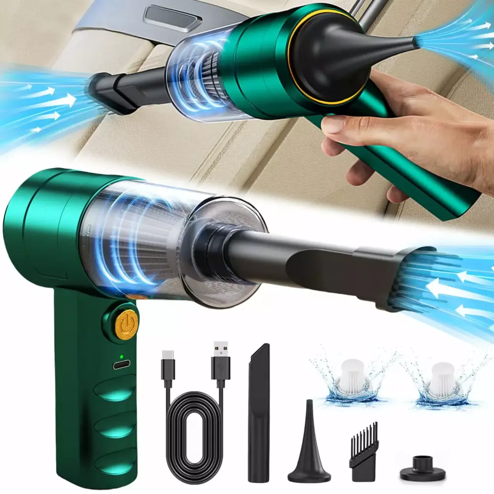 Dopebox Wireless Handheld Small Vacuum Cleaner Home Car Travel Multi Purpose Spray Green