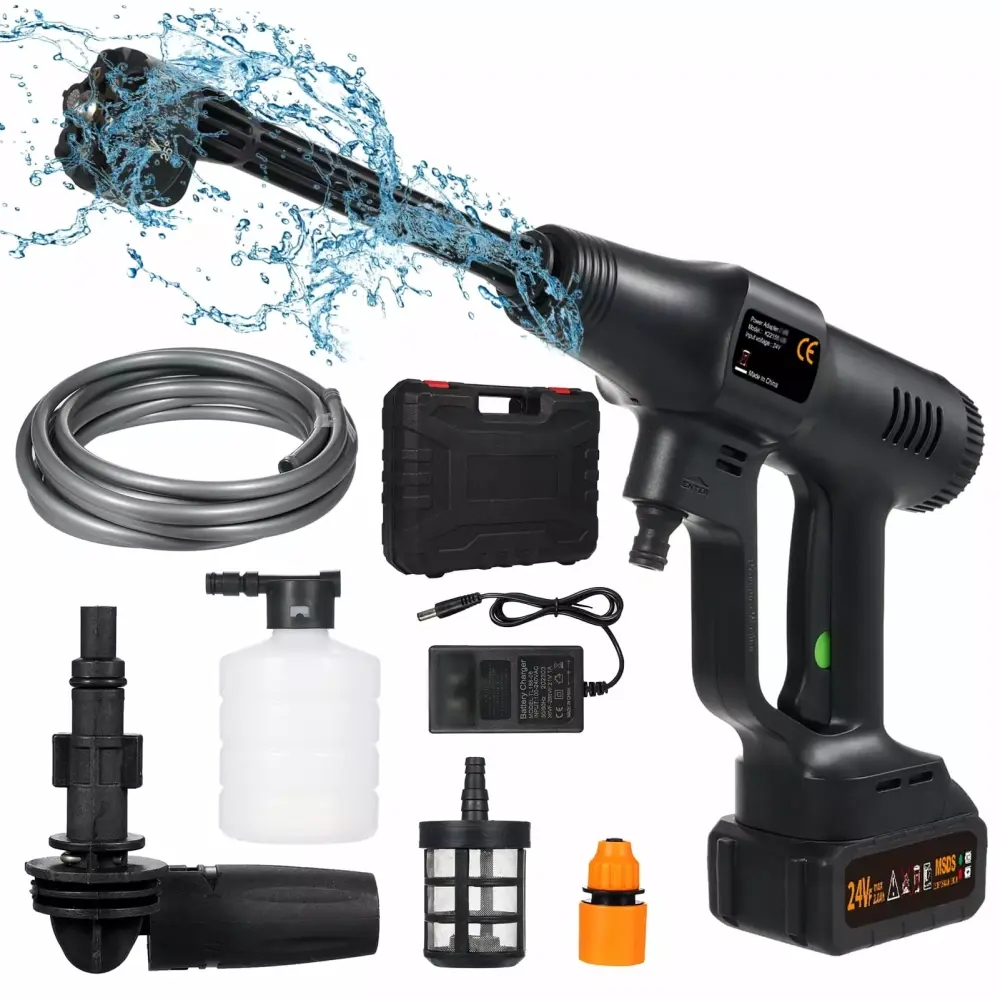 OWSOO Handheld Pressure Washer 1500mAh Battery LCD Display Travel-friendly Cleaner Floor Car Real Time Protection Us