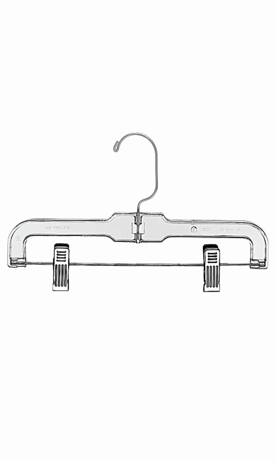 11 Inch Clear Plastic Childrens Skirt and Pants Hangers Case 100 Chrome Swivel Hook SSWBasics