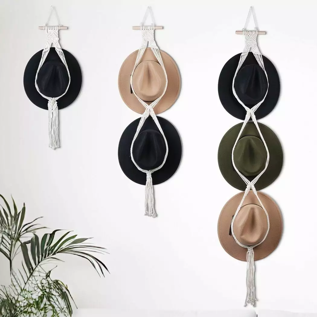 3-Piece Wide-Brimmed Hat Hangers Wall Decoration and Storage timcorr