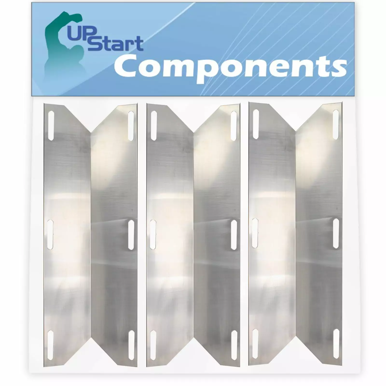 3-Pack BBQ Grill Heat Shield Plate Tent Replacement Parts Jenn Air 720-0062 Synergistic Barbeque Stainless Steel Flame Tam...