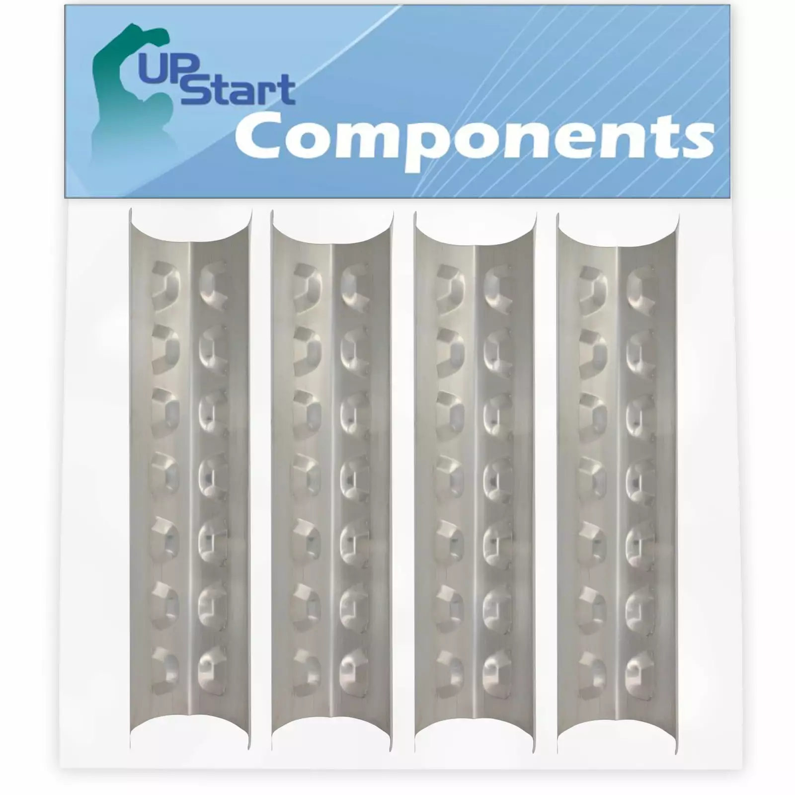 4-Pack BBQ Grill Heat Shield Plate Tent Replacement Parts Master Forge 2518-3 Synergistic Barbeque Stainless Steel Flame T...