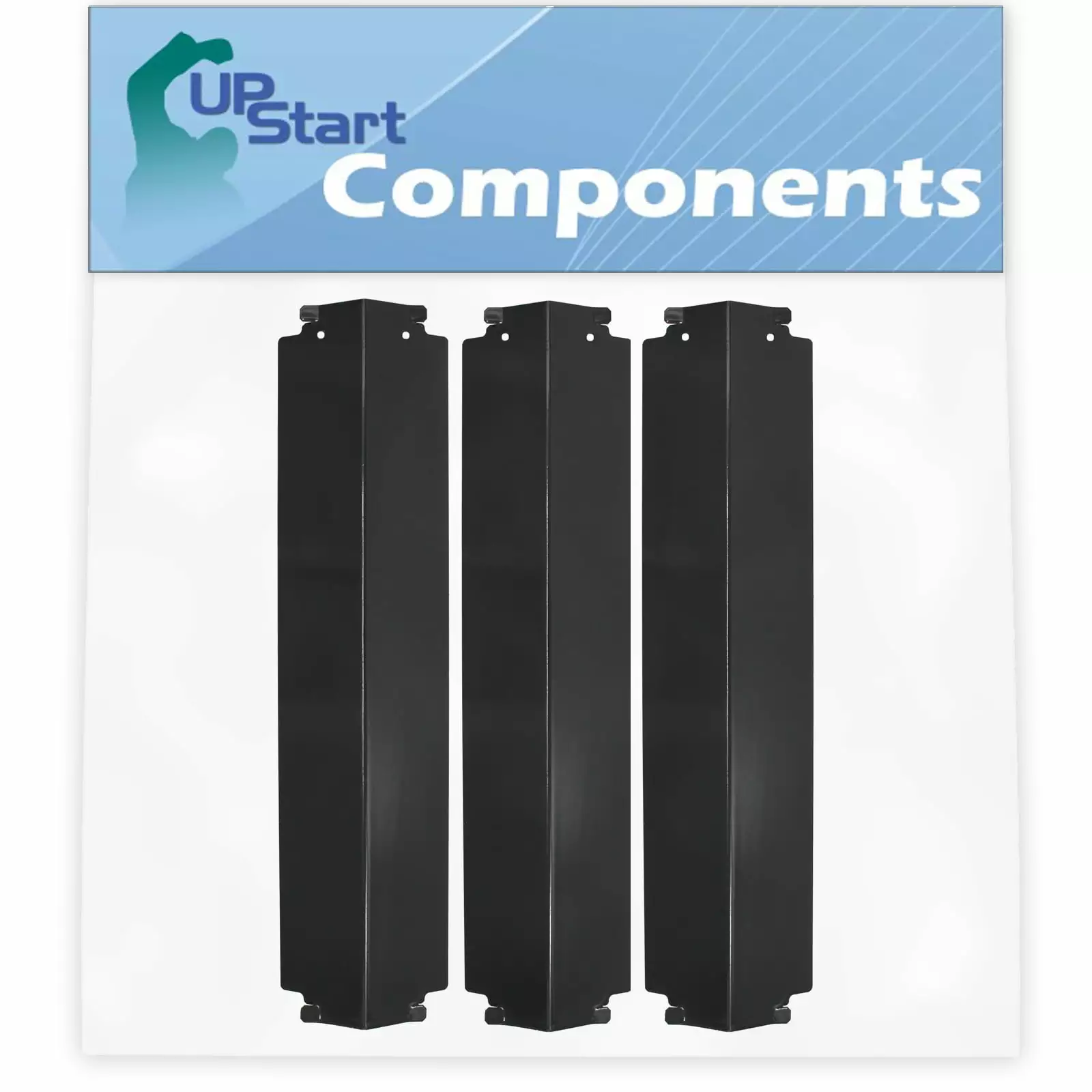 3-Pack BBQ Grill Heat Shield Plate Replacement Parts Centro 85-1614-2 - Porcelain Steel Flame Tamer UpStart Components