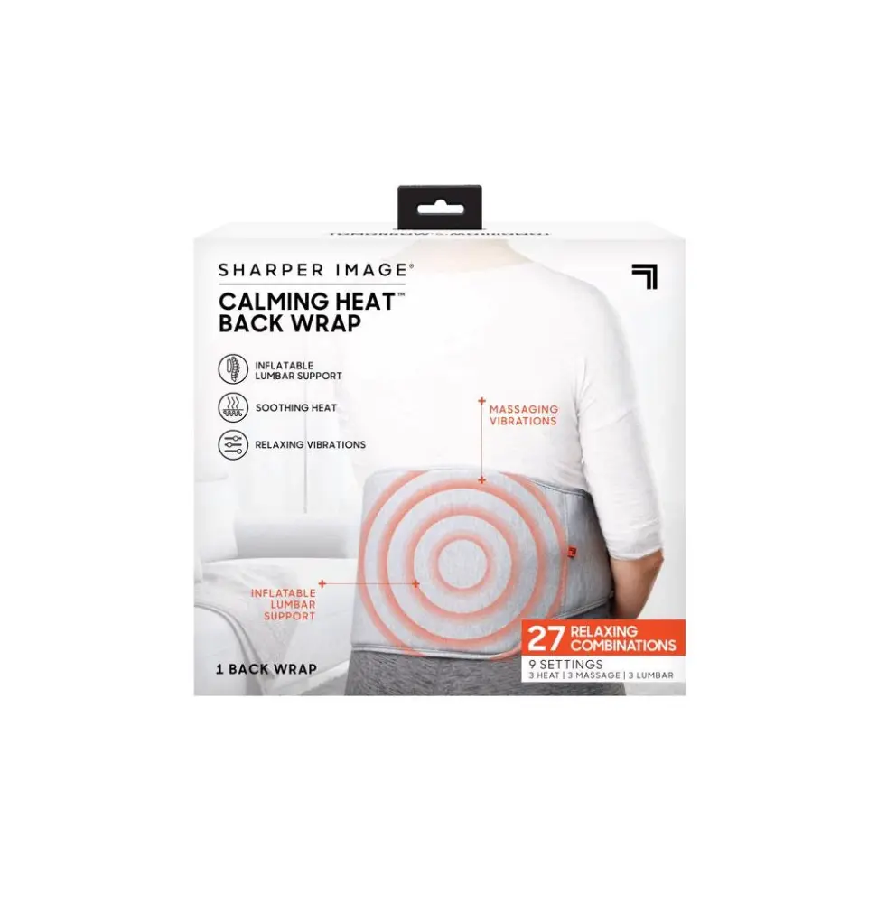Sharper Image CWT41003 Calming Heat Back Wrap Fabric Pain Relief