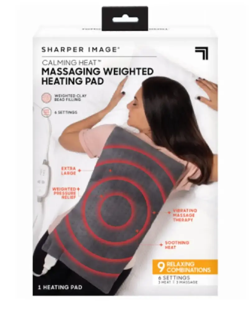 Sharper Image CWT02106 As Seen On TV Calming Heat Massaging Heating Pad Relaxation