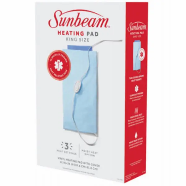 Sunbeam 2102222 King Size Moist Heating Pad 12 x 24 Inch Muscle Therapy