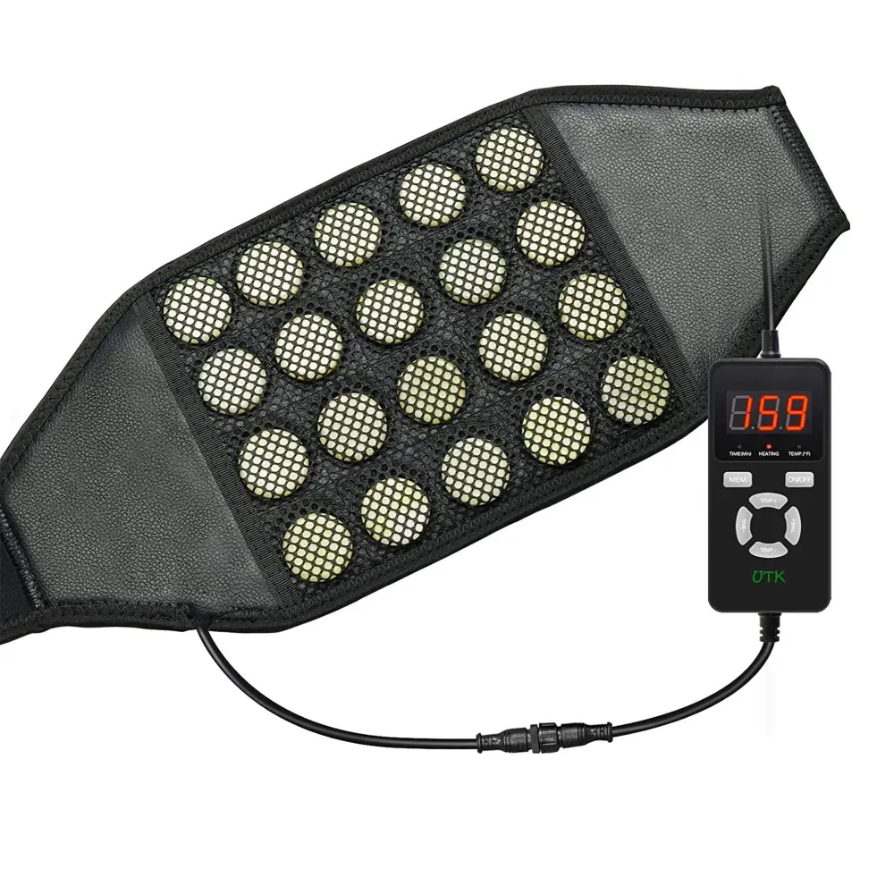 UTK Far Infrared Adjustable Heating Pad Jade and Tourmaline Stones Controller & Pouch