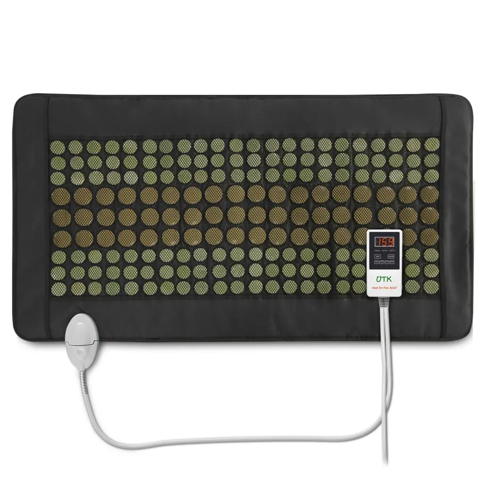 UTK 38 x 21 Inch Far Infrared Heating Pad Natural Jade and Tourmaline Stones Pain Relief