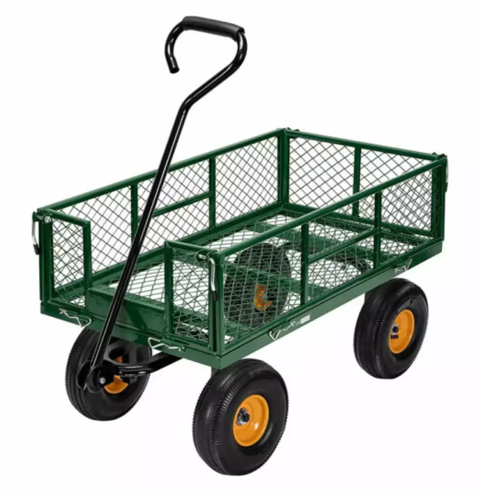 Steel Garden Cart Utility Wagon 1100 Lbs Removable Sides Yard Lawn Trolley