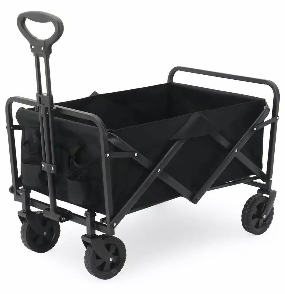 Collapsible Folding Wagon Cart Heavy Duty Beach Wagon Universal Wheels Adjustable Handle 200lbs Capacity Camping Shopping ...