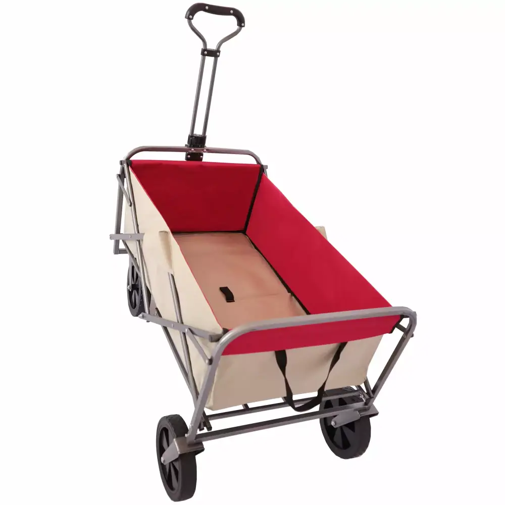 KUUFER Heavy Duty Steel Frame Collapsible Wagon 180lbs Capacity Outdoor Activities