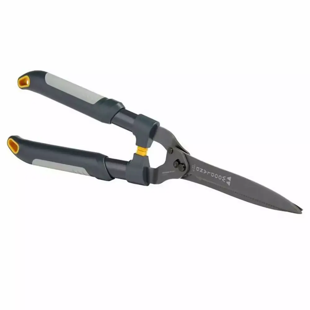 Woodland Tools 12 High Lever Action Carbon Steel Serrated Hedge Shears 1