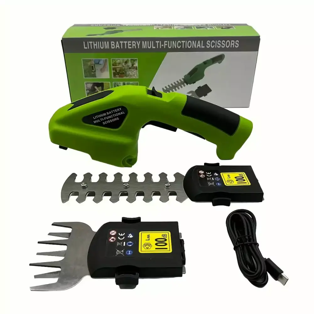 1pc 7.2V 2--1 Electric Handheld Hedge Trimmer Pruning Shears Lithium-Ion Battery