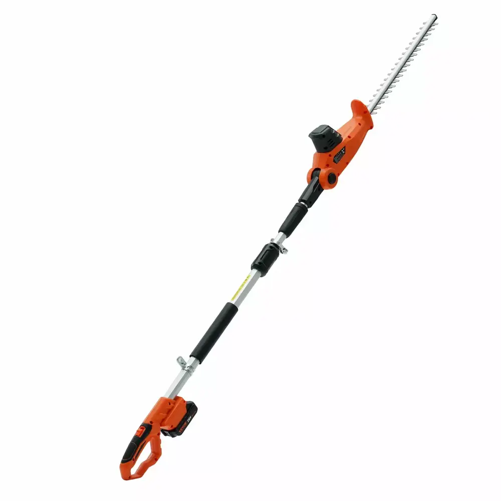BENTISM 20V Cordless Hedge Trimmer 18-Inch Double-Edged Steel Blade Telescoping Pole 18