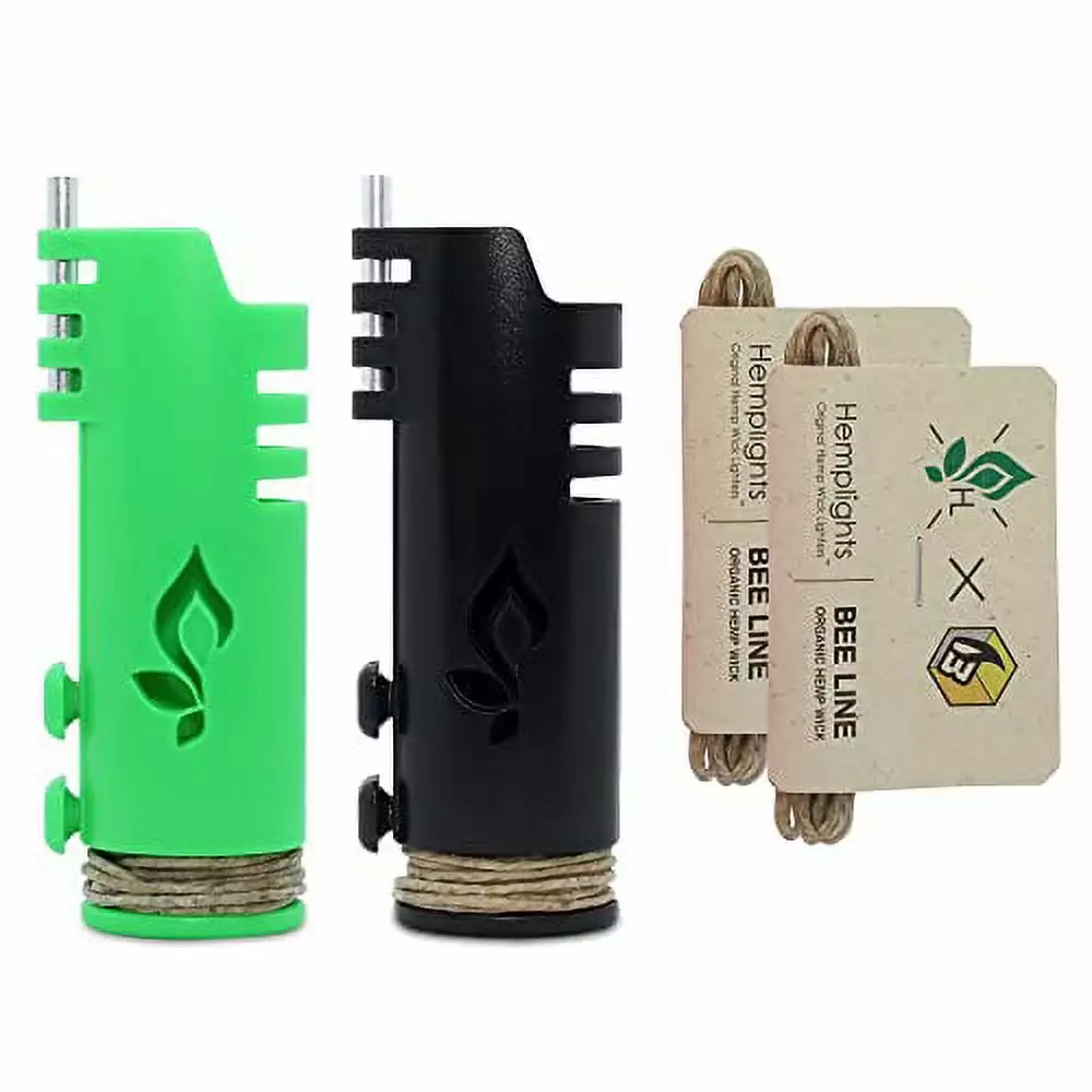 Hemp Wick Lighter 2 Pack Wrapper Includes 8FT Hemp Wick Hemplights USA