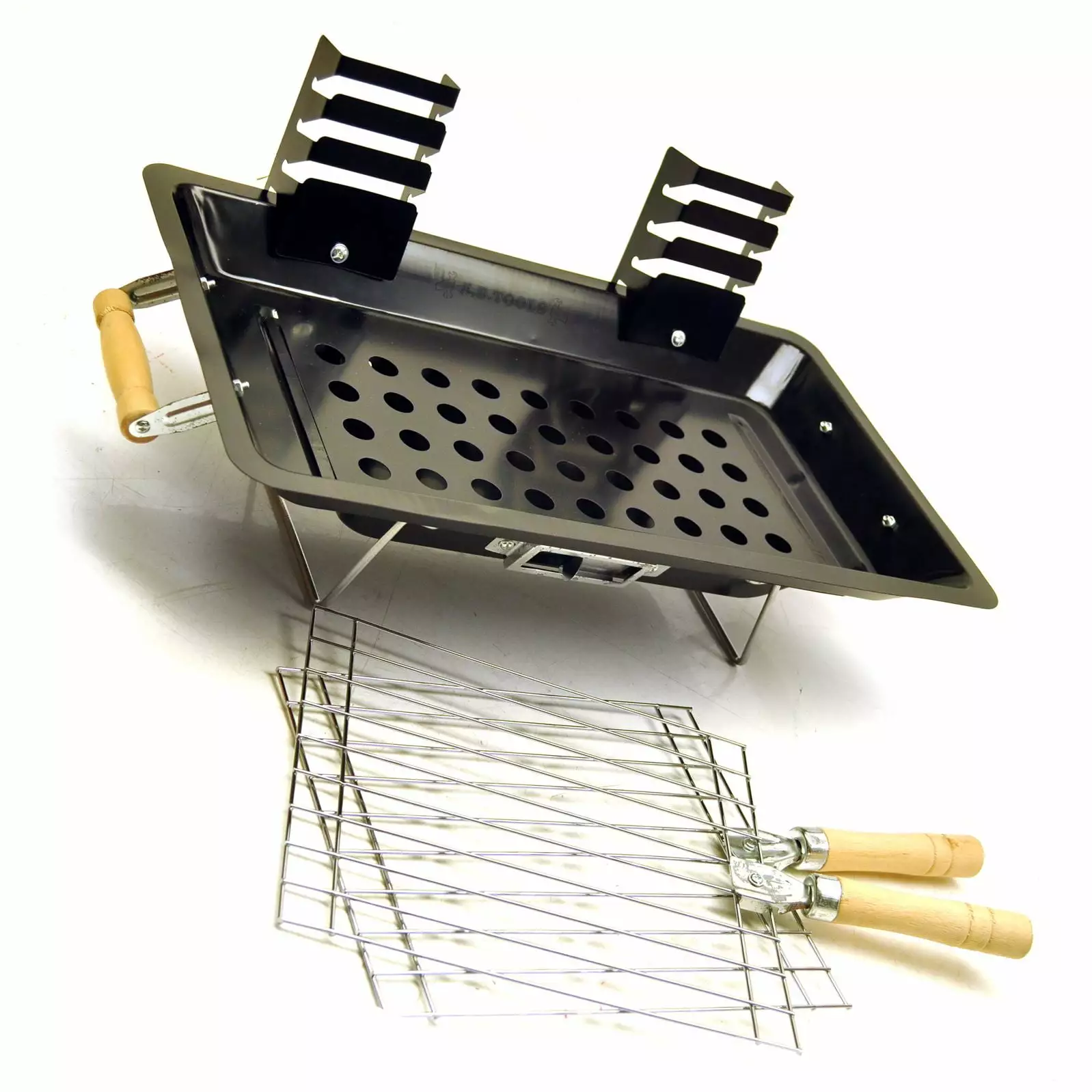 Steel Hibachi Charcoal Grill Barbecue Camping Gardens Patios AB Tools