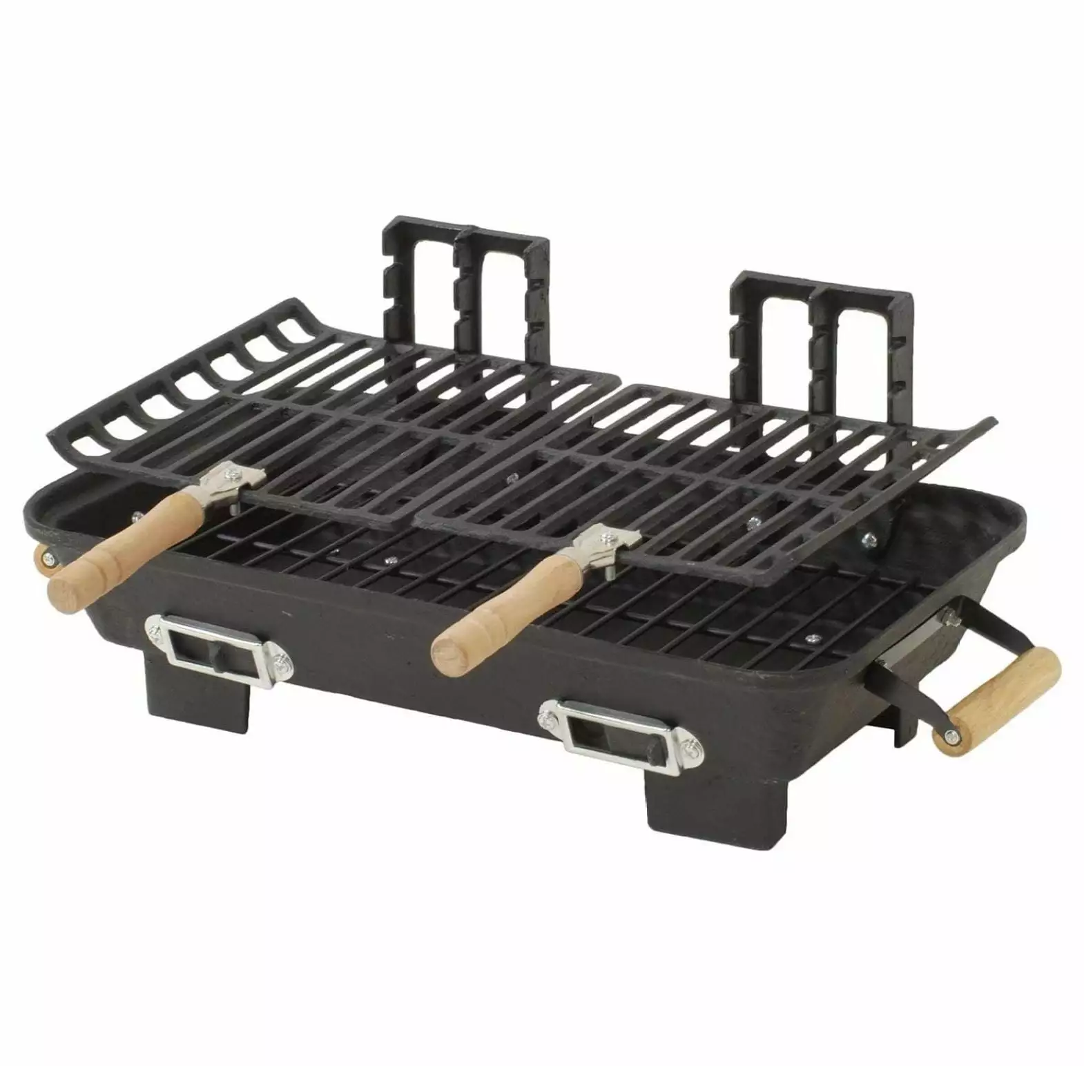 ByEUcuk Kay Home Cast Iron Hibachi Charcoal Grill 10x18 Inch Limited Edition Outdoor BBQ