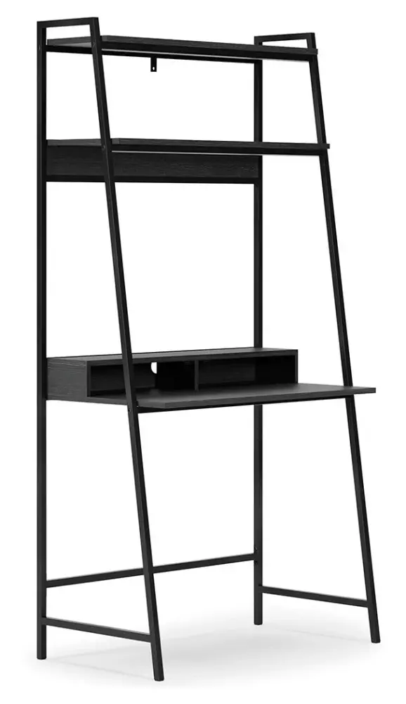 Yarlow - Home Office Desk and Shelf - Ebony Cable Management System