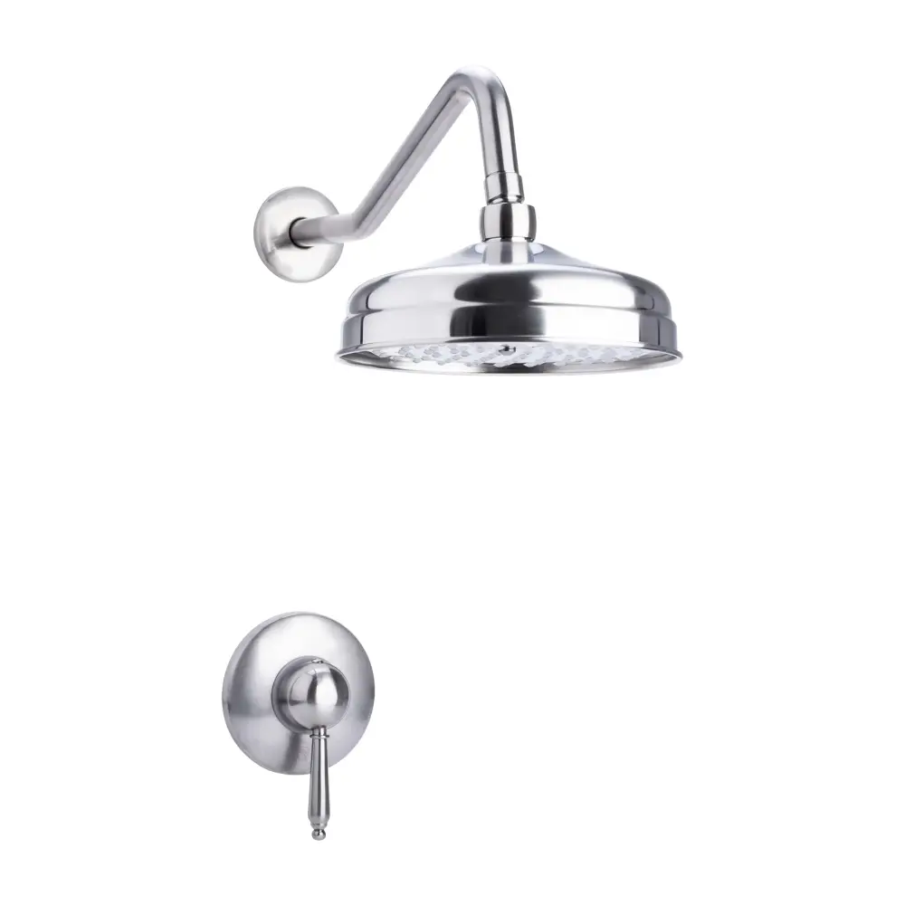 Fontaine Italia Bagneux Traditional Shower Set Rain Can and Valve Matte Nickel - 86H15-BN