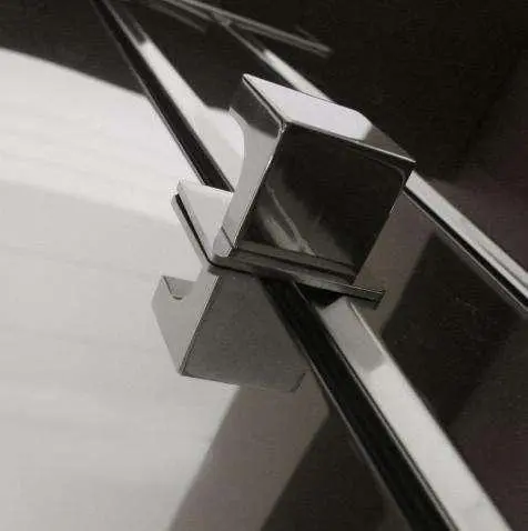 Premium Water-Resistant Amba Quadro Bathrobe Hanger (Nickel, Shiny metal