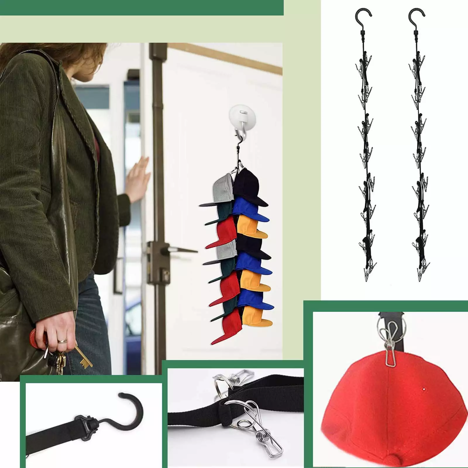 Home Cap Door Hanger Rack - Baseball Hat Organizer Storage Closet Tool Home Upgrade Gyouwnll