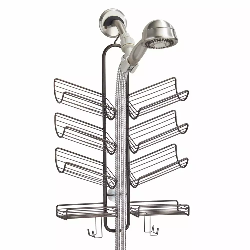 iDesign Verona Hose Shower Caddy Bronze Bathroom Storage Organizer