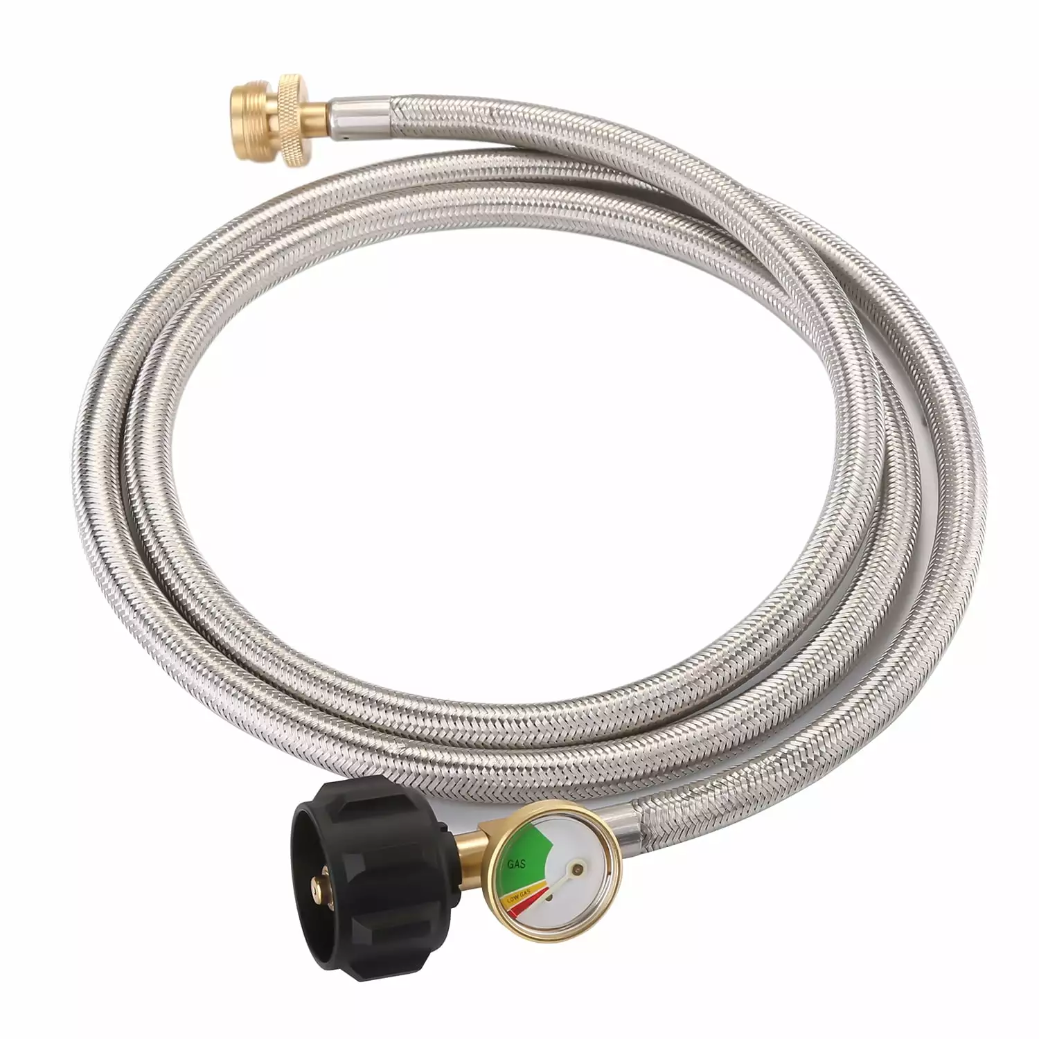 WADEO 6 FT Stainless Steel Propane Hose Gauge 1 lb to 20 lb Converter QCC1 LP Tank