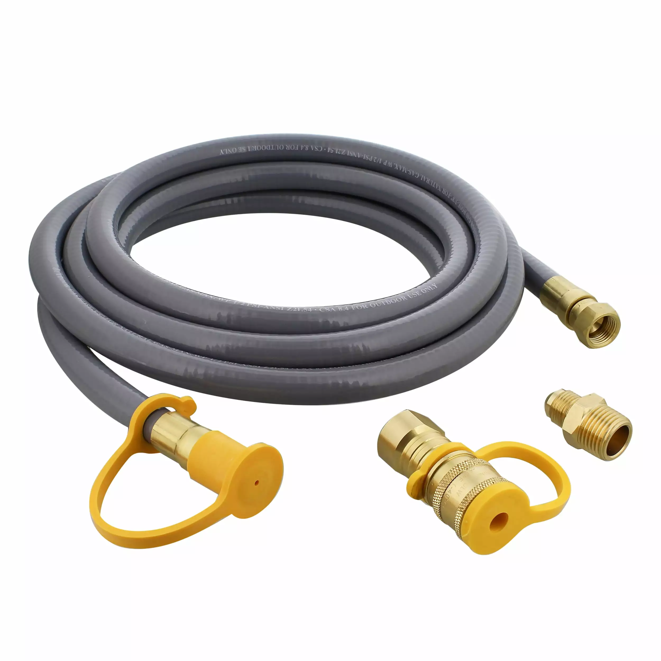 BISupply Natural Gas Grill Hose 12ft 3/8in Female Flare to 3/8in Male Flare Bob's Industrial Supply