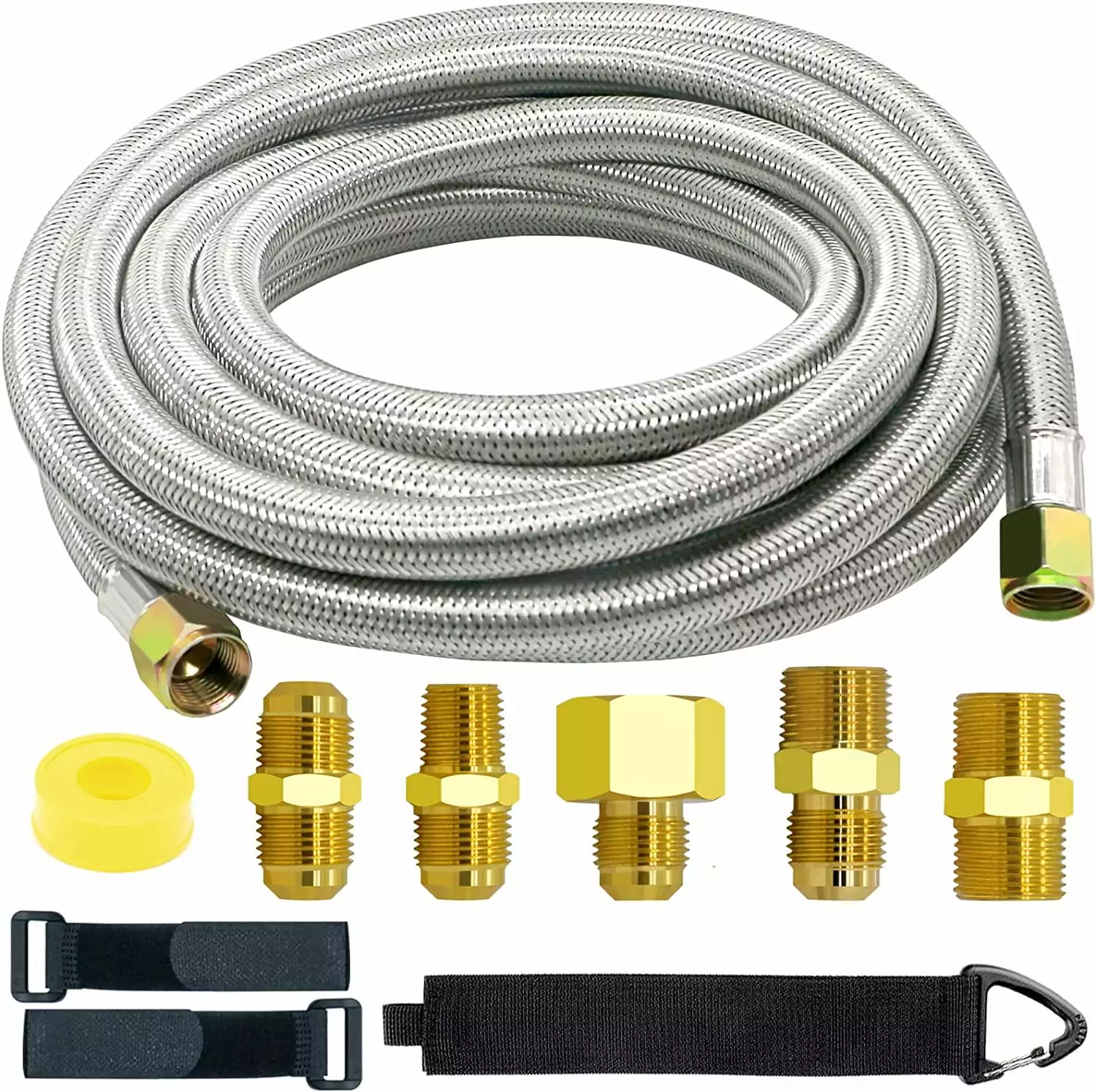 18 Feet High Pressure Braided Propane Hose Extension Multiple Coupling Options