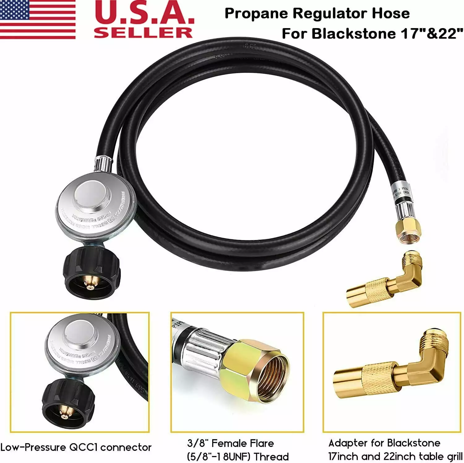 Propane Regulator Hose Modifyer 17/22 Griddle Tabletop Camper US
