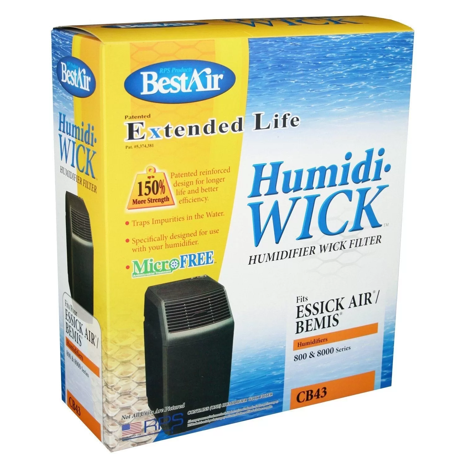 BestAir CB43 Replacement Wick Humidifier Filter 10-1/2 x 4-1/4 x 12-1/2 Inches