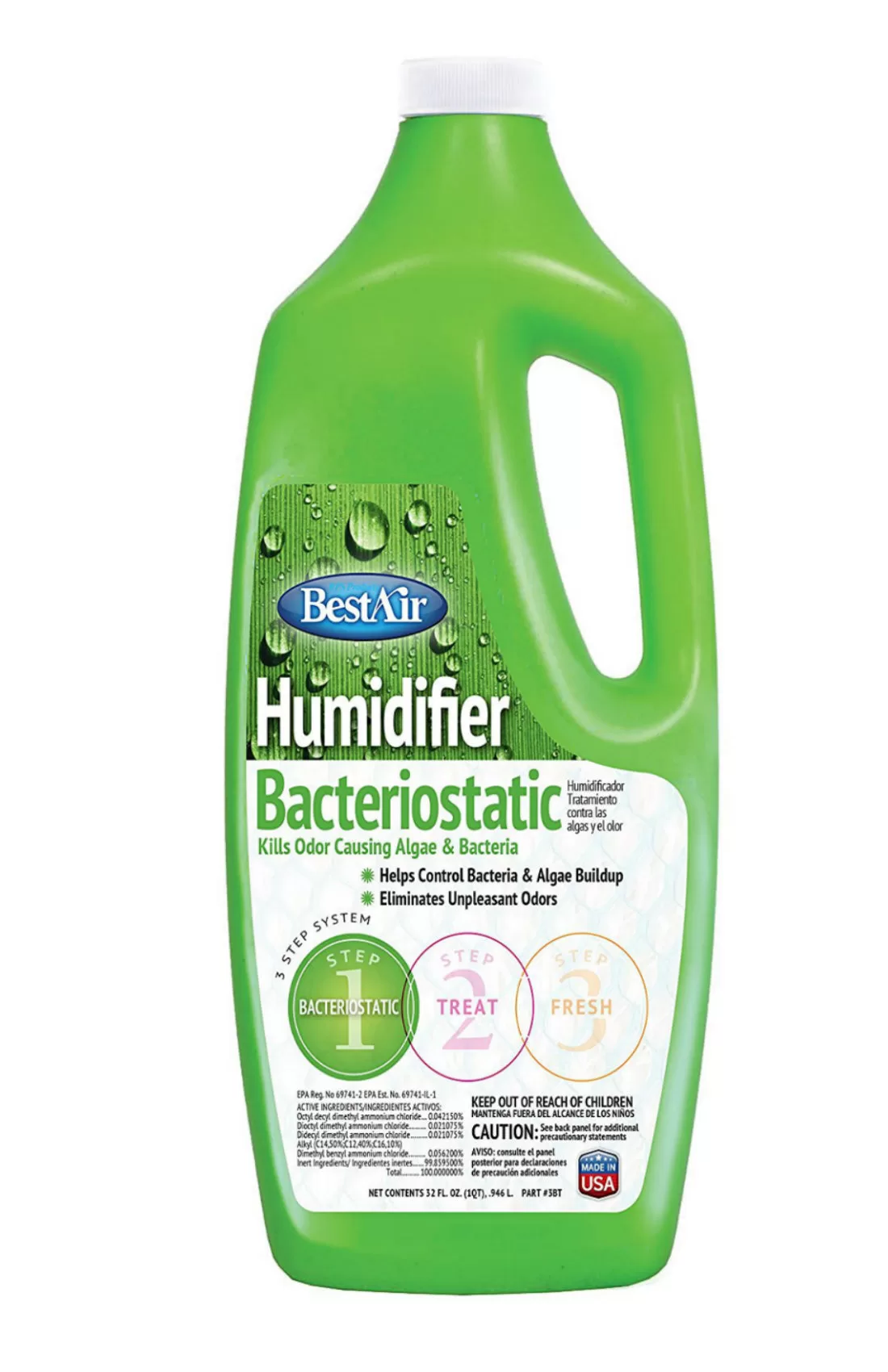 BestAir 3BT-PDQ-6 32 Oz Water Treatment Humidifier Bacteriostatic Solution
