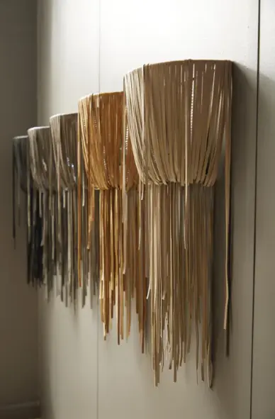 Urchin Wall Sconce - NeKeia Leather Walnut Finish
