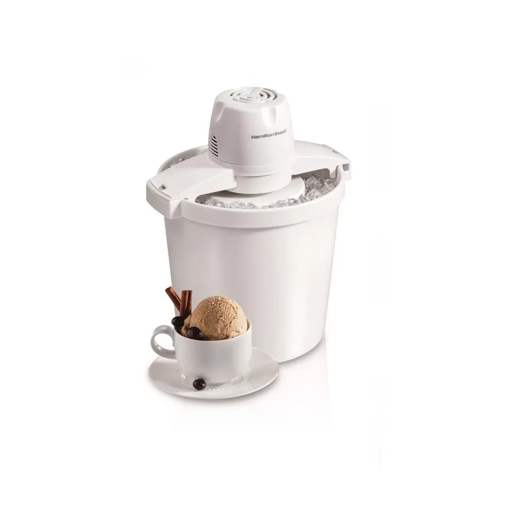 Hamilton Beach Ice Cream Maker White 4 Quart Capacity Easy Freeze