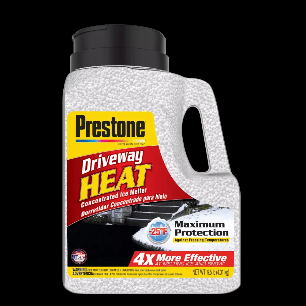 Prestone 9.5 lb Driveway Heat Calcium Chloride Pellets Ice Melt Jug Snow Removal