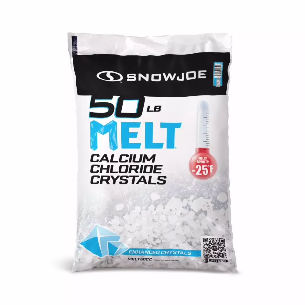 Snow Joe Calcium Chloride Crystals Ice Melter 50 lb Bag Fast Acting Snow and Ice Remover 10