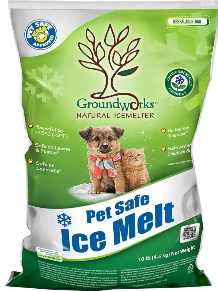 Groundworks All Natural Ice Melt 10lb Bag Safe Pets Kids Plants Concrete 10