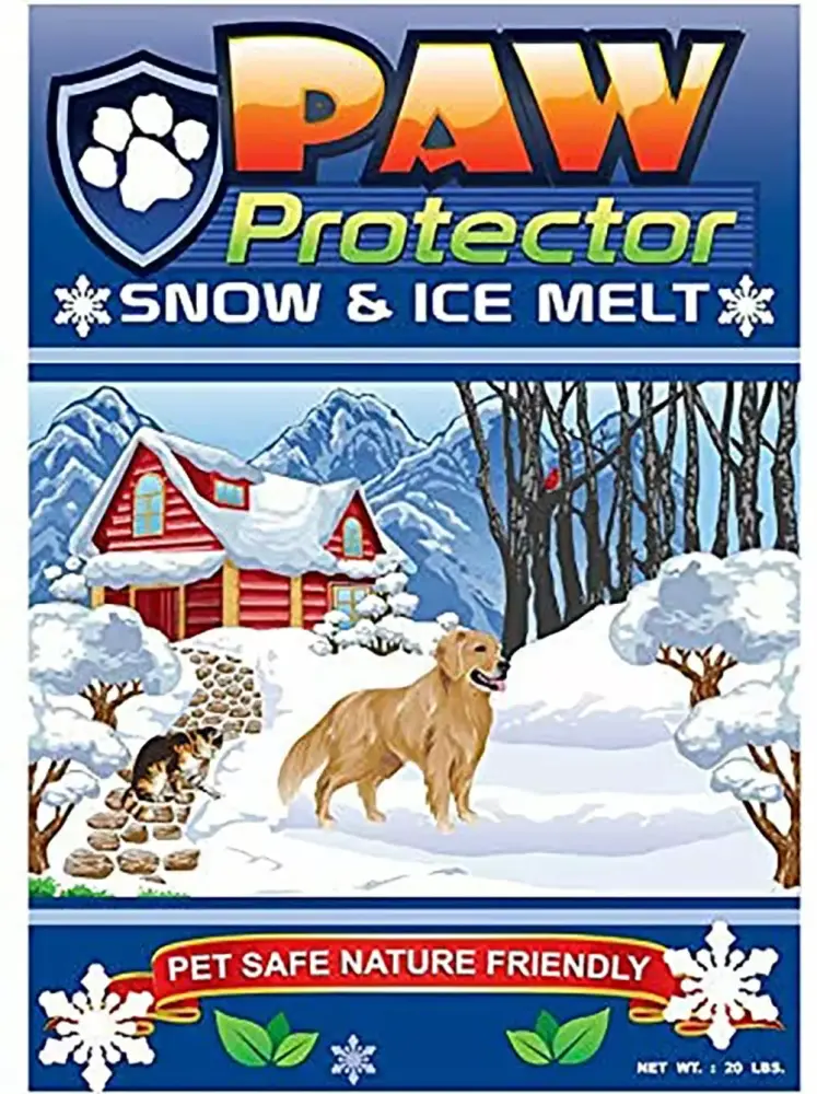 Paw Protector Snow & Ice Melt 20 lbs Pet Friendly Ice Melt - Safe Pets and Concrete 1