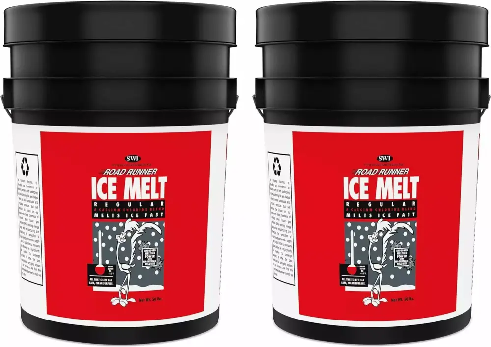 Road Runner Ice and Snow Melt Fast Acting Scotwood Industries Pail - 2 Pails 50 Lbs Total 100 Lbs
