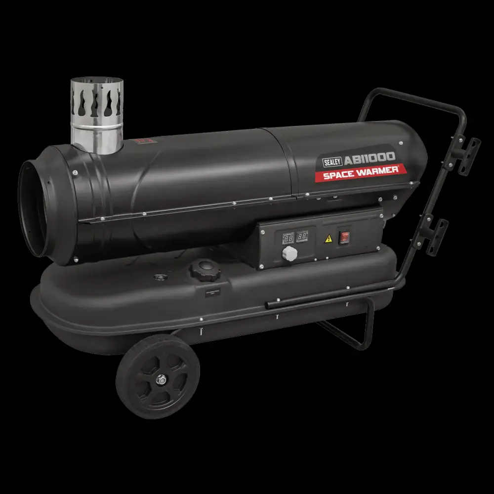 Quiet Personal Sealey ABI1000 102,000Btu/hr Indirect Space Warmer® Kerosene/Diesel Heater Wheels