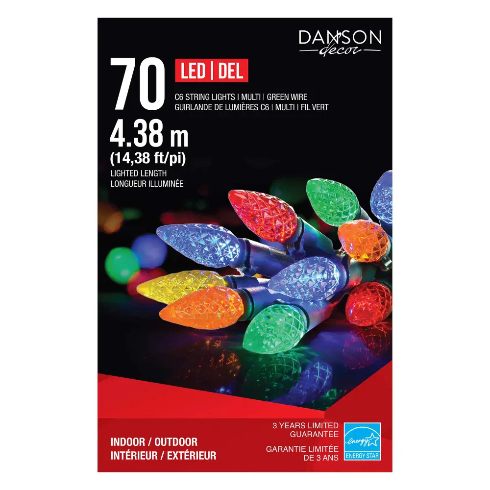 String 70 C6 LED Lights 14.38' (4.38 m), Polychrome