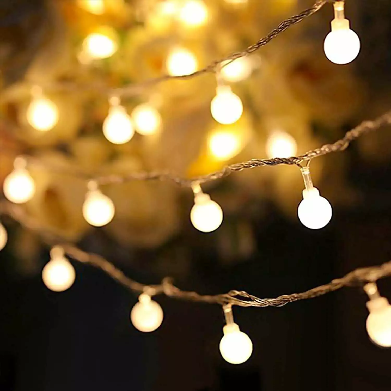 Globe String Lights 33ft 70 LED Indoor String Lights Bedroom 8 Modes Fairy Lights Plug VGGFDY