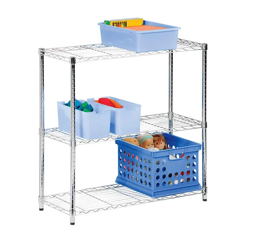 Honey Can Do SHF-01903 3-Tier Shelf Unit 250 lbs Capacity Chrome Plated