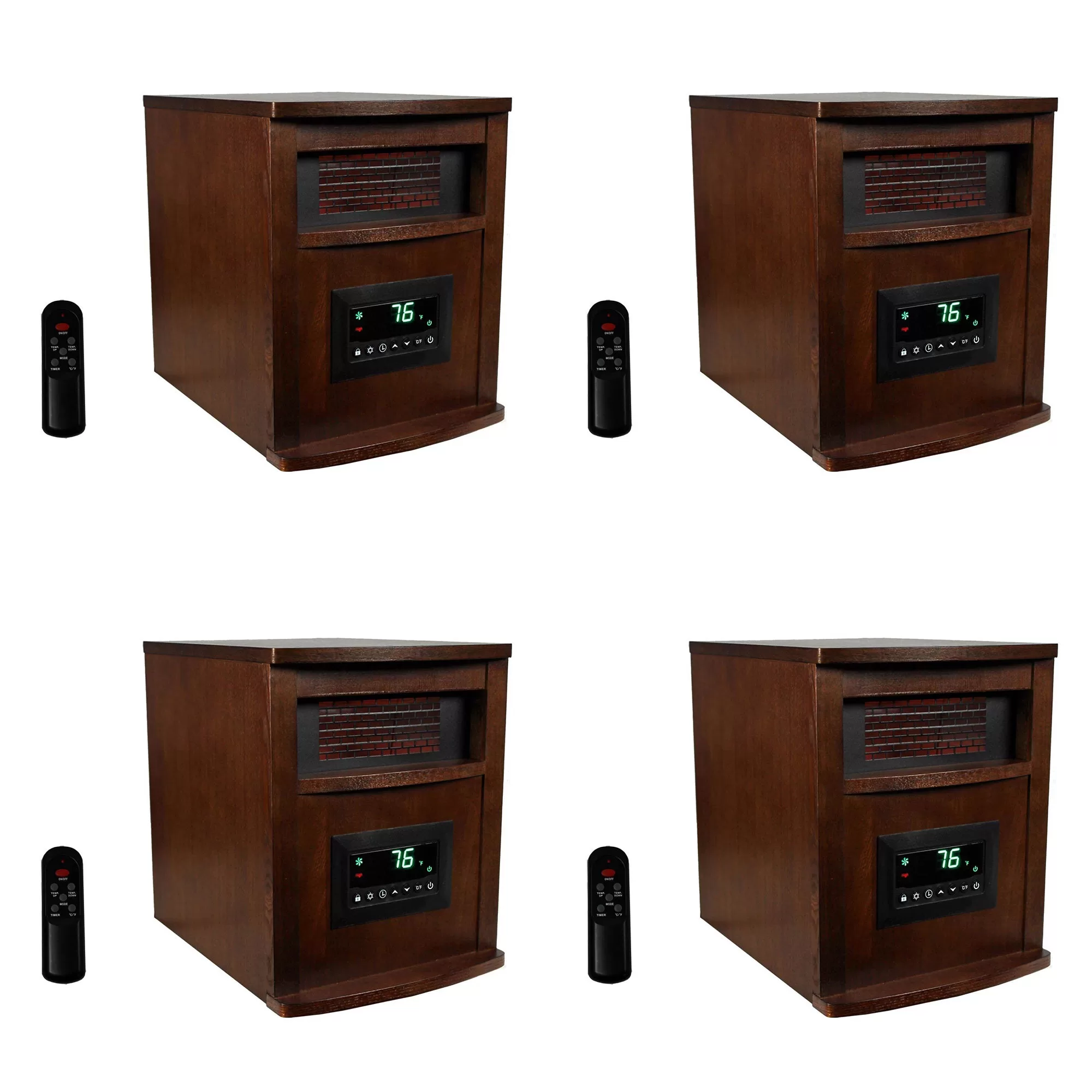 LifeSmart LifePro 6 Element 1500W Electric Infrared Quartz Space Heater 4 Pack Indoor Heating